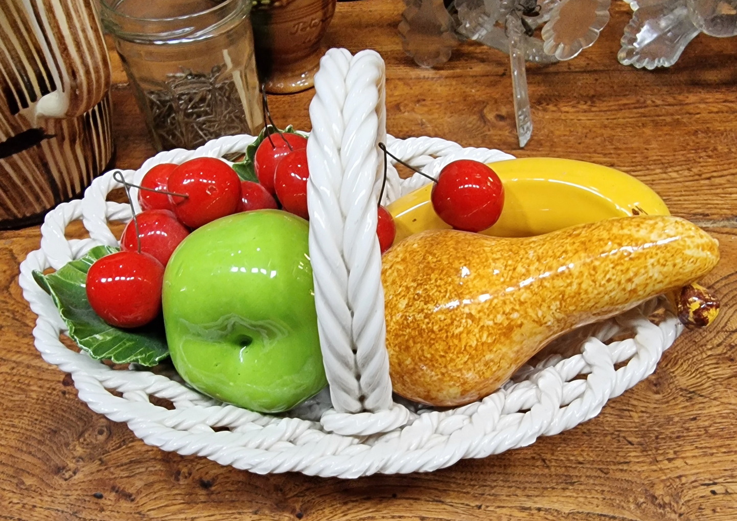 A Majolica Fruit Basket 